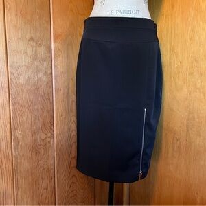 Nine West Black Pencil Skirt with Zipper Slit Size 10